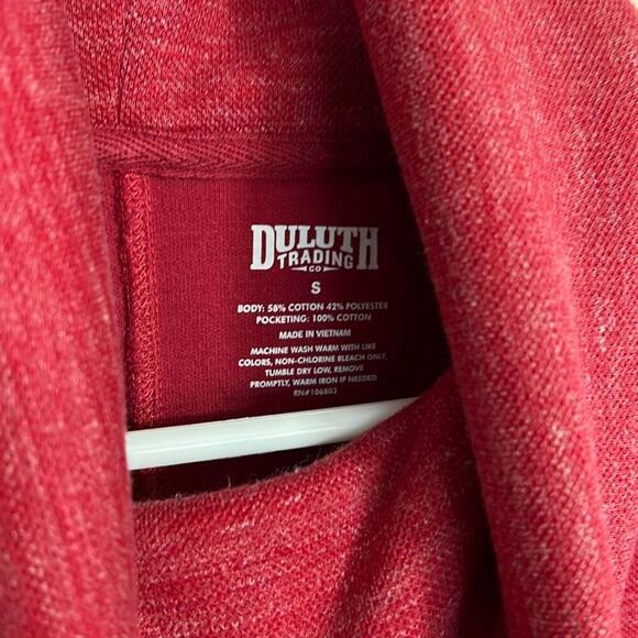 Duluth Trading Company size small red pullover tunic top with cowl neck and po - Picture 3 of 3